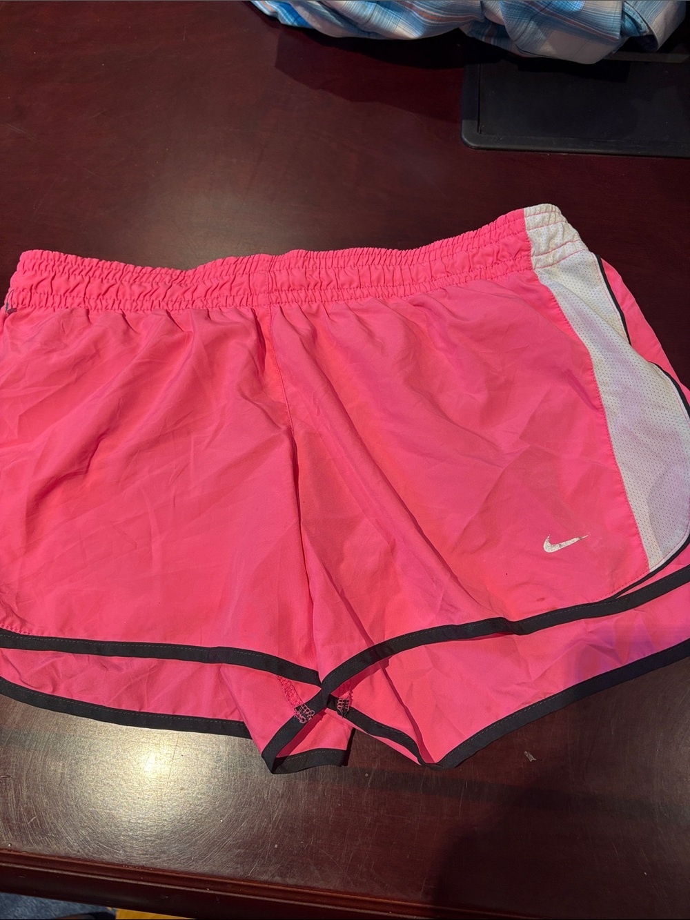Nike Women's Hot Pink Athletic Shorts with White Mesh Trim